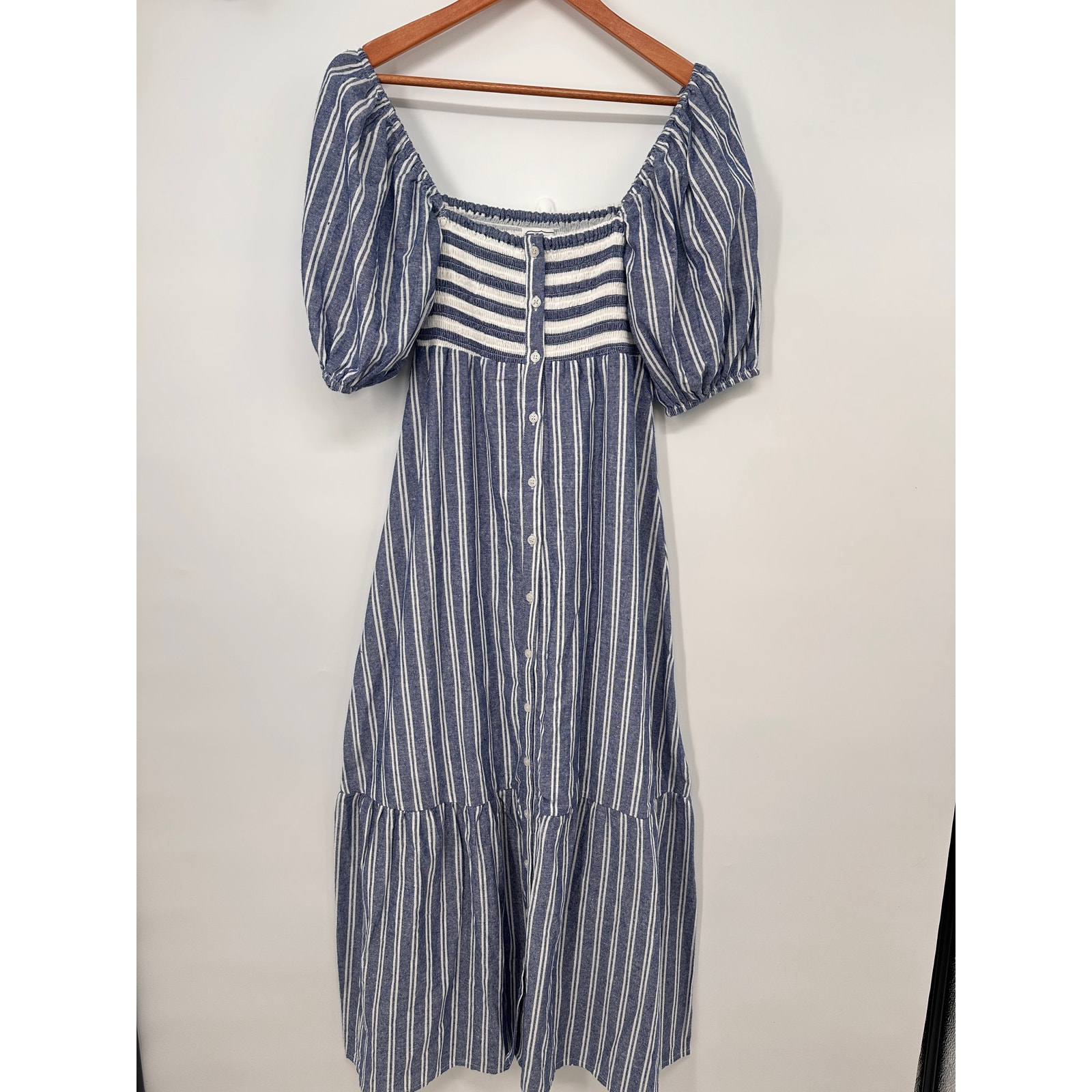 Emerson Fry Nwt Love Tomas Santiago Maxi Dress In Chambray Stripe // Xs/S — image 4 of 8